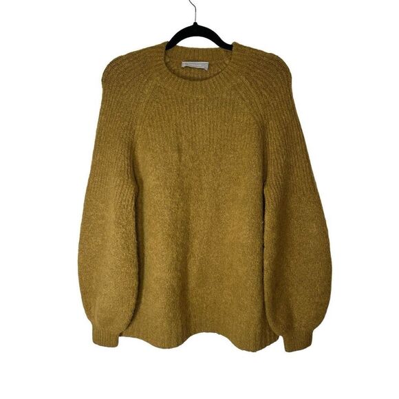 EVERLANE The Super Fuzz Alpaca Oversized Crew Neck Sweater Dijon Orange Brown S - Picture 6 of 14